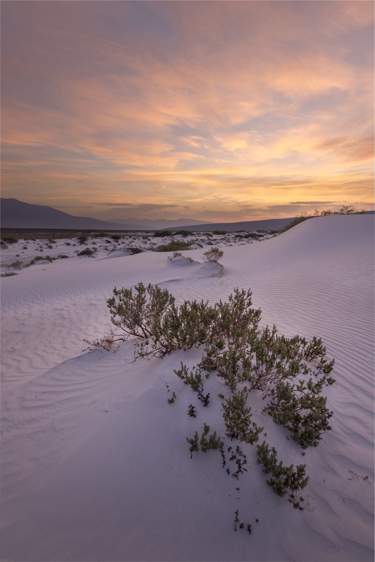 Dunas de yeso al atardecer